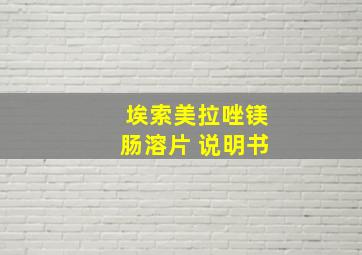 埃索美拉唑镁肠溶片 说明书